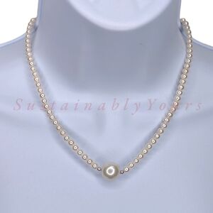 Honora Freshwater Pearl Necklace Single Large Center Pearl 925 Sterling Silver